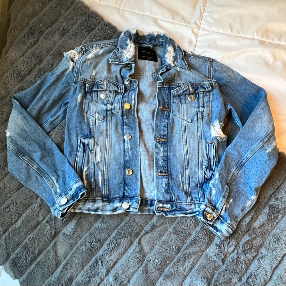 Zara Distressed Jean Jacket